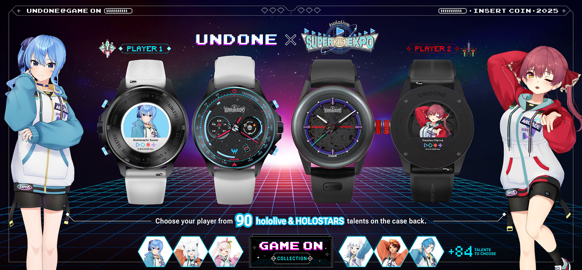 hololive SUPER EXPO 2025 & hololive 6th fes. – UNDONE Arcade Theme Watch & Merch Collection Now Available for Pre-Order